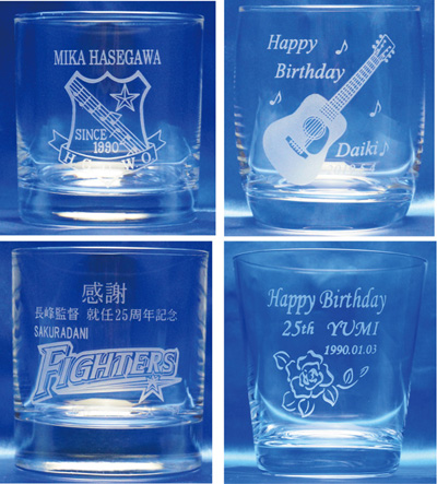 卒部　卒業記念品　ロゴ入れ　オリジナル ロックグラス