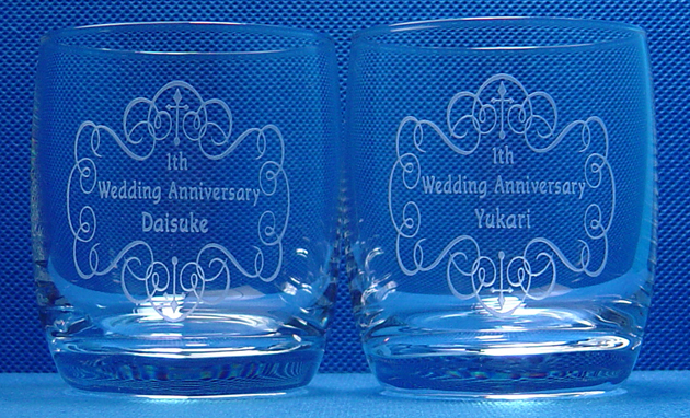 結婚記念日　1周年　お祝い　ペアグラス