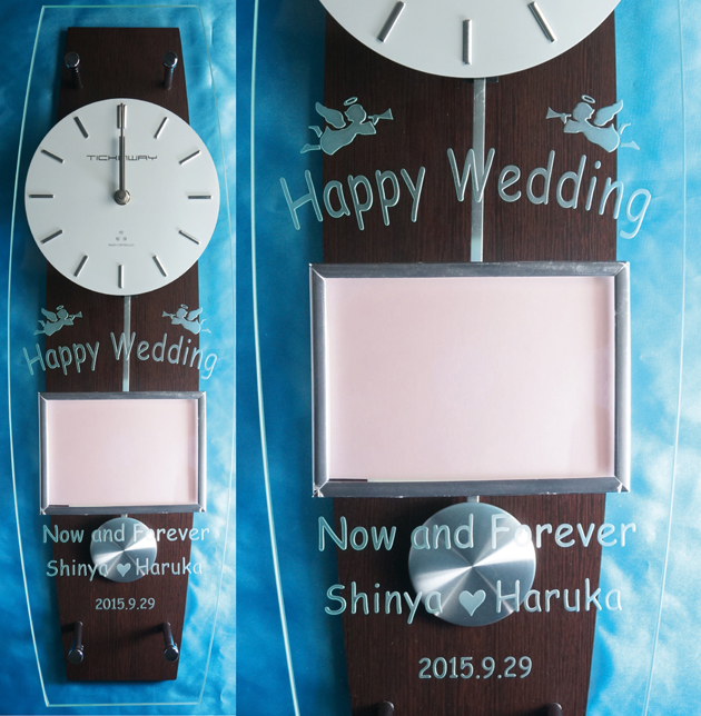 結婚祝い  振り子時計　フォトフレーム　　プレゼント