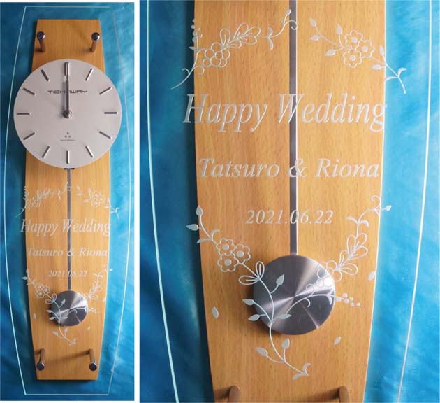 結婚祝い　オリジナル　振り子時計