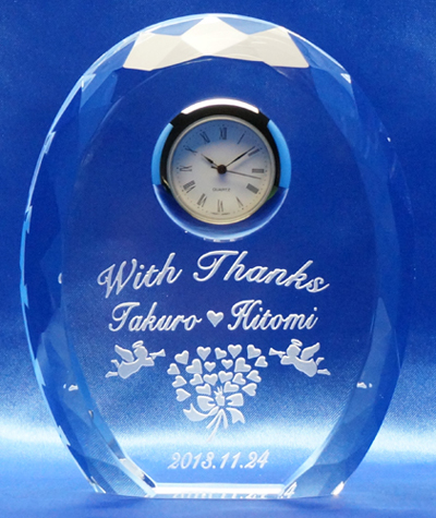 クリスタルクロック　結婚式両親へプレゼントDT-4
