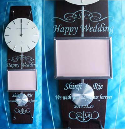 結婚祝い フォトフレーム 時計