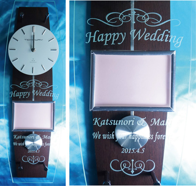 結婚祝い フォトフレーム 時計