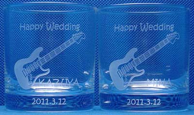 結婚祝い ロックグラス ギター