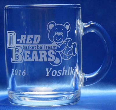 バスケットボール チーム 部活 ロゴ入れ 名入れ 卒部 記念品 マグカップ