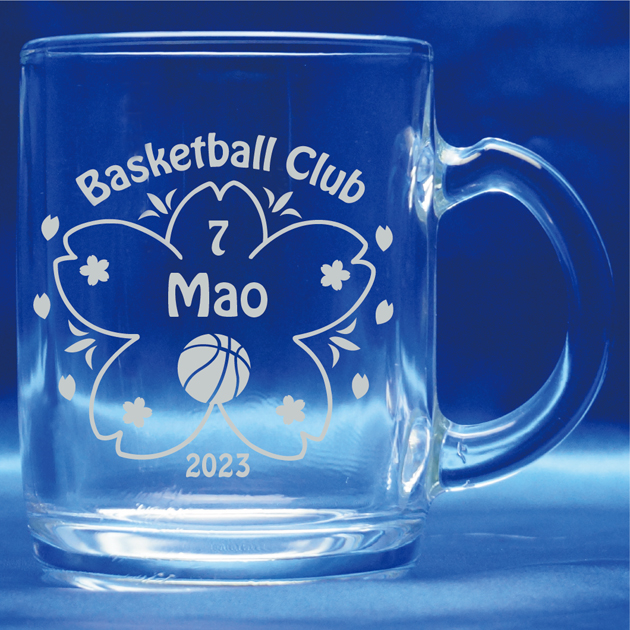 バスケットボール　部活　チーム　記念品　マグカップ